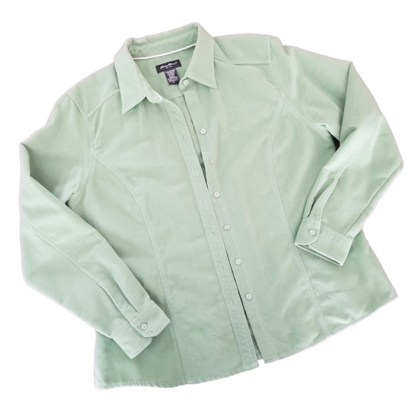 Eddie Bauer Shirt Jacket Shacket XL Green Soft Thick Heavy Weight - Picture 1 of 8